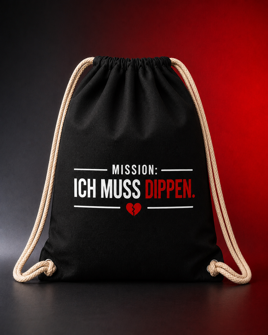 Ich Muss Dippen Gym Bag Sportbeutel Schwarz – Dipp Song Merch
